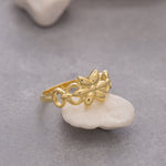 Load image into Gallery viewer, 14K Solid Gold Flower Ring Y108
