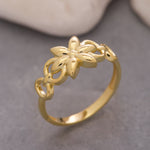 Load image into Gallery viewer, 14K Solid Gold Flower Ring Y108