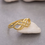Load image into Gallery viewer, 14K Solid Gold Infinity Ring Y110
