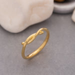 Load image into Gallery viewer, 14K Solid Gold Love Knot Ring Y116