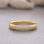 Load image into Gallery viewer, 14K Solid Gold Pave Dome Ring Y118