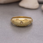 Load image into Gallery viewer, 14K Solid Gold Star Dome Ring Y121