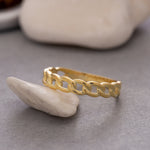 Load image into Gallery viewer, 14K Solid Gold Chain Ring Y124