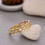 Load image into Gallery viewer, 14K Solid Gold Chain Ring Y124