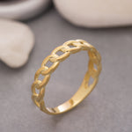 Load image into Gallery viewer, 14K Solid Gold Chain Ring Y124