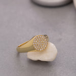 Load image into Gallery viewer, 14K Solid Gold Pave Signet Ring Y125
