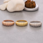 Load image into Gallery viewer, 14k Solid Gold Croissant Dome Ring Y130