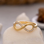 Load image into Gallery viewer, 14K Solid Gold Infinity Ring Y132