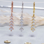 Load image into Gallery viewer, 14K Solid Gold Five Stone Earrings E5