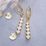 Load image into Gallery viewer, 14K Solid Gold Five Stone Earrings E5