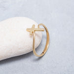 Load image into Gallery viewer, 14K Solid Gold Cross Ring Y76