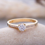 Load image into Gallery viewer, 14K Solid Gold Solitaire Ring T18