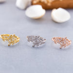 Load image into Gallery viewer, 14K Solid Gold Olive Leaf Ring Y134