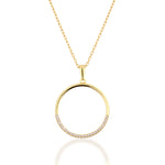 Load image into Gallery viewer, 14K Solid Gold Circle Necklace K129