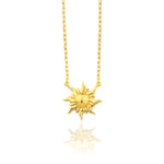 Load image into Gallery viewer, 14K Solid Gold Sun Necklace K138