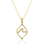 Load image into Gallery viewer, 14K Solid Gold Wave Necklace K140