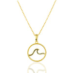Load image into Gallery viewer, 14K Solid Gold Wave Necklace K142