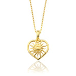 Load image into Gallery viewer, 14K Solid Gold Sun Necklace K147
