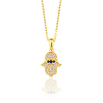 Load image into Gallery viewer, 14K Solid Gold Hamsa Necklace K149