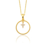 Load image into Gallery viewer, 14K Solid Gold Cross Necklace K155