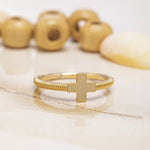 Load image into Gallery viewer, 14K Solid Gold Cross Ring Y84