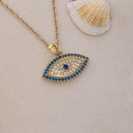 Load image into Gallery viewer, 14K Solid Gold Evil Eye Necklace K93