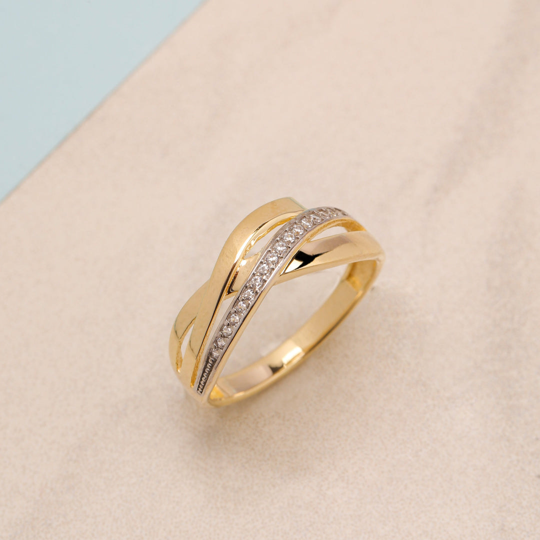 14K Solid Gold Multi-Stone Ring Y19