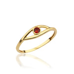 Load image into Gallery viewer, 14K Solid Gold Evil Eye Ring Y308