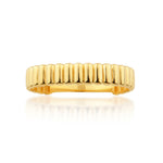 Load image into Gallery viewer, 14K Solid Gold Vertical Lines Band Ring Y341