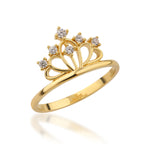 Load image into Gallery viewer, 14K Solid Gold Crown Ring Y344