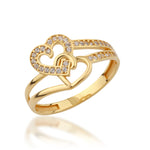 Load image into Gallery viewer, 14K Solid Gold Band Heart Ring Y355