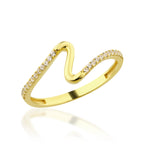 Load image into Gallery viewer, 14K Solid Gold Wave Ring Y362