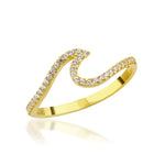Load image into Gallery viewer, 14K Solid Gold Wave Ring Y363