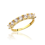 Load image into Gallery viewer, 14K Solid Gold Seven Stone Ring Y375