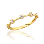 Load image into Gallery viewer, 14K Solid Gold Five Stone Ring Y381