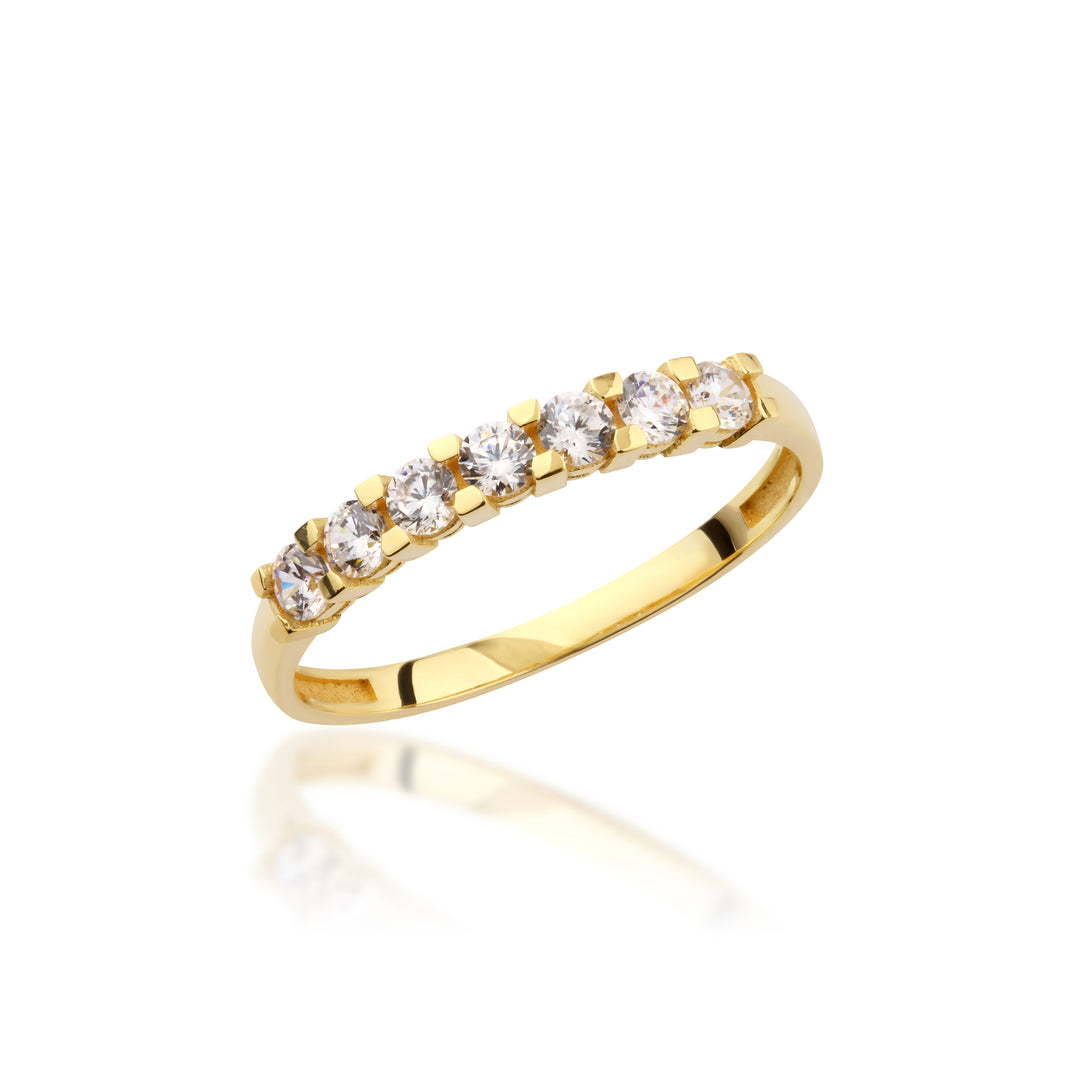 14K Solid Gold Seven Stone Ring Y382