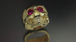 Load and play video in Gallery viewer, 14K Solid Gold Skull Ring Y203