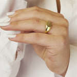 Load and play video in Gallery viewer, 14K Solid Gold Octagon Signet Ring Y277