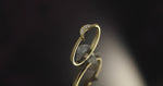 Load and play video in Gallery viewer, 14K Solid Gold Thin Moon Ring Y214