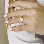 Load and play video in Gallery viewer, 14K Solid Gold Moon And Star Ring Y279