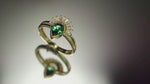 Load and play video in Gallery viewer, 14K Solid Gold Green Stone Ring Y193