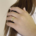 Load and play video in Gallery viewer, 14K Solid Gold Wide Band Ring Y275