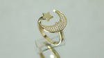 Load and play video in Gallery viewer, 14K Solid Gold Moon And Star Ring Y251