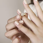 Load and play video in Gallery viewer, 14K Solid Gold Stone Love Ring Y47