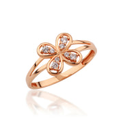14K Solid Gold Butterfly Ring Y366