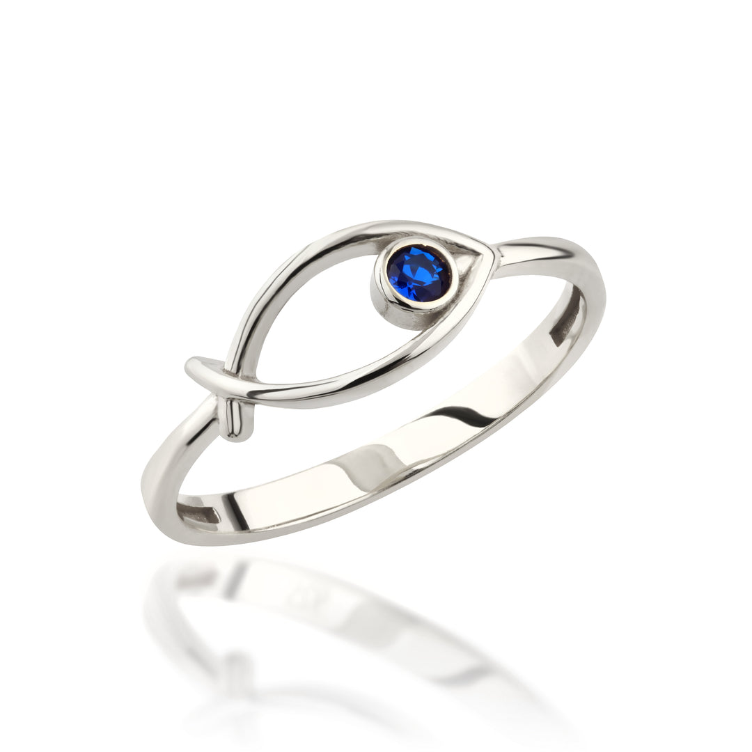 14K Solid Gold Fish Ring Y324