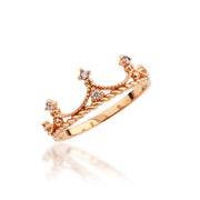 14K Solid Gold Crown Ring Y299
