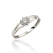 14K Solid Gold Flower Ring Y368