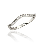 14K Solid Gold Wave Ring Y350
