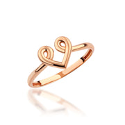 14K Solid Gold Love Knot Ring Y305